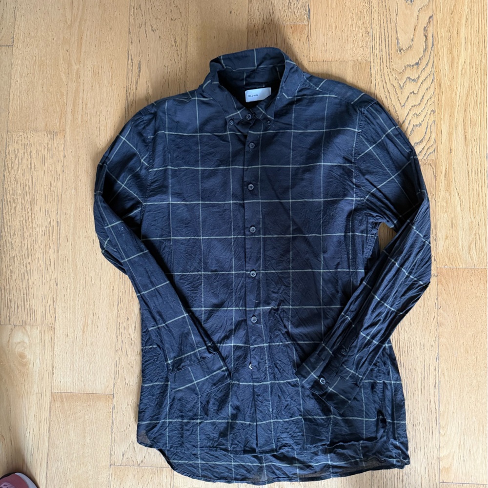 Baldwin Black Checkered Casual Button Down Shirt